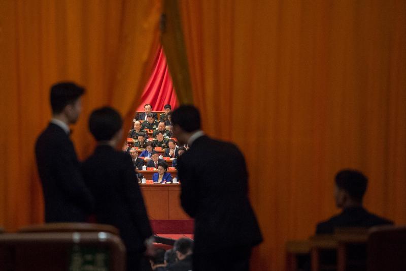 2017年10月，中国共产党第十九次代表大会上的中国保安人员